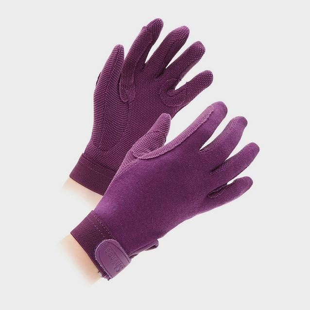 Purple Shires Adults Newbury Riding Gloves Purple image 1