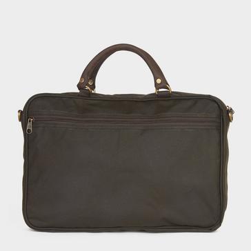 Green Barbour Wax Leather Briefcase Olive