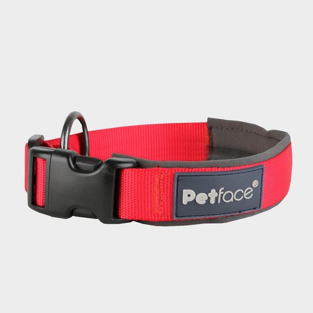 Red Petface Outdoor Paws Neoprene Trek Dog Collar Red image 1
