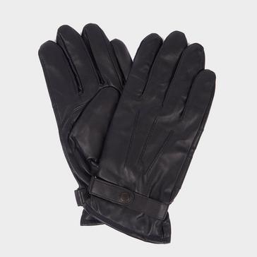 Black Barbour Adults Insulated Burnished Leather Gloves Black