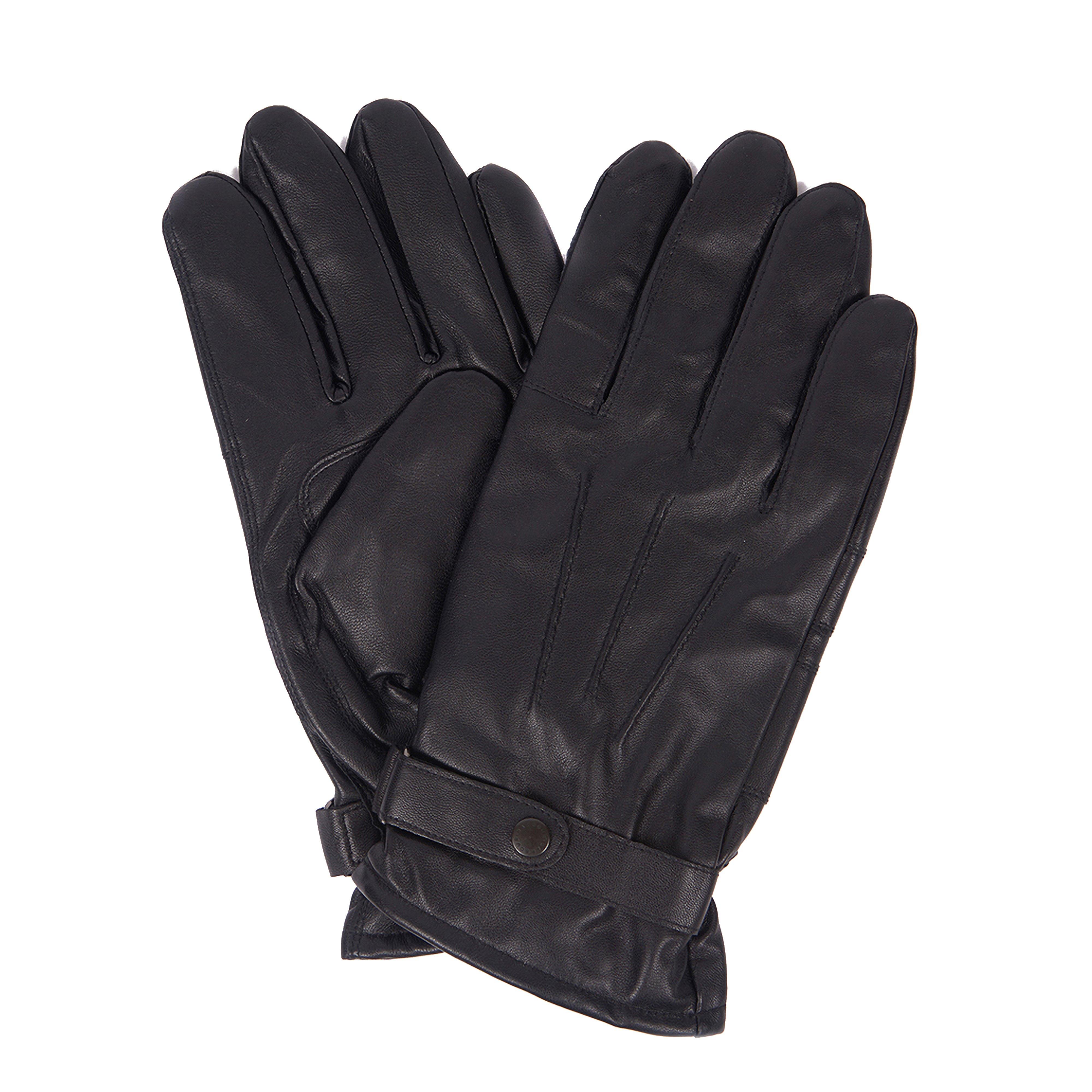 Adults Insulated Burnished Leather Gloves Black