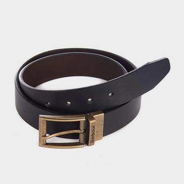 Black Barbour Mens Reversible Leather Belt Gift Box Black