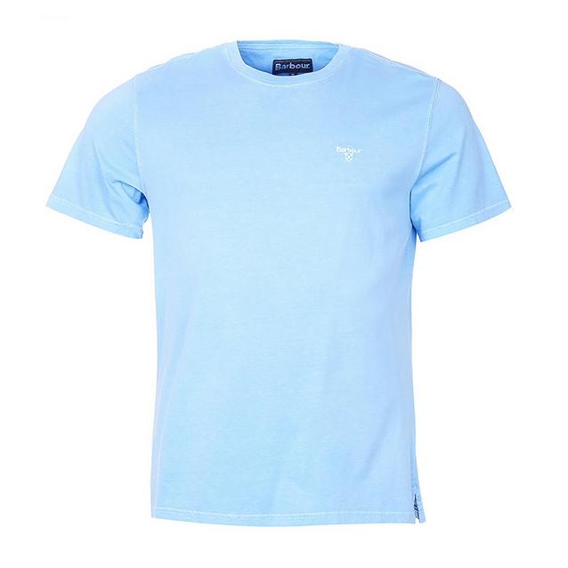 Blue Barbour Mens Garment Dyed T-shirt Sky image 1