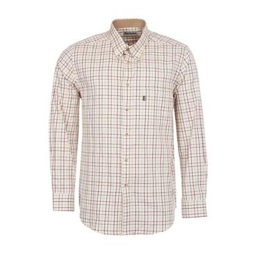 Red Barbour Mens Sporting Tattersall Shirt Red/Khaki