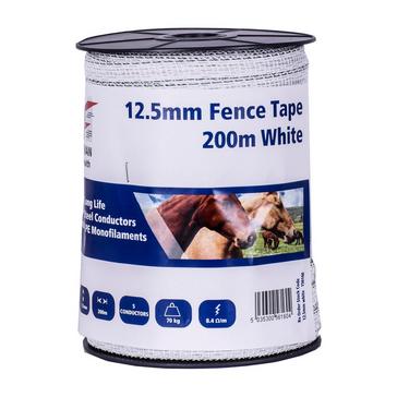 White Fenceman 12.5mm Fence Tape 200m White