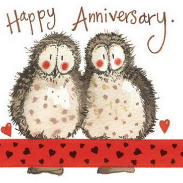  Alex Clark Little Sparkle Card Anniversary Owls