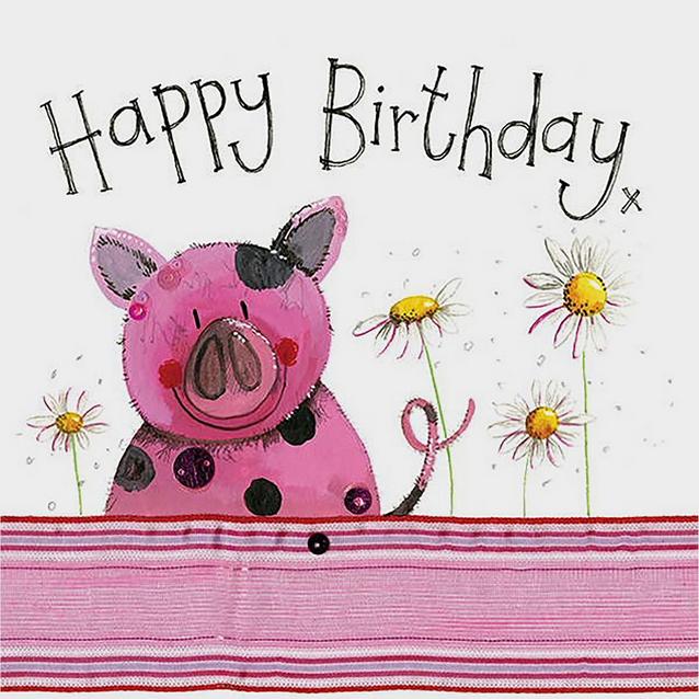  Alex Clark Little Sparkle Card Pig & Daisies image 1