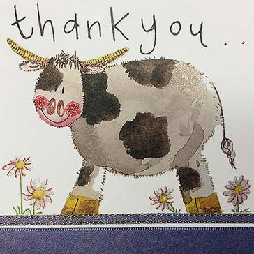  Alex Clark Little Sparkle Card Cow Thank You