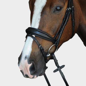 Black Collegiate Mono Crown Padded Raised Flash Bridle Black