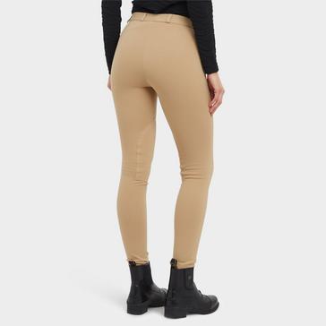 Beige Dublin WomensSupa-Fit Zip Up Knee Patch Jodhpurs Beige