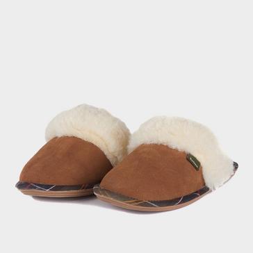 Brown Barbour Womens Lydia Mule Slippers Camel Suede