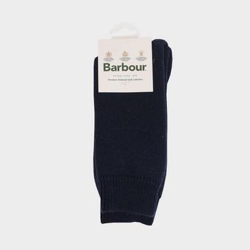 Blue Barbour Mens Wellington Calf Socks Navy