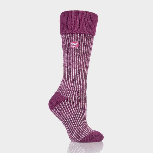 Pink Heat Holders Womens Ribbed Boot Socks Berry Pink image 1