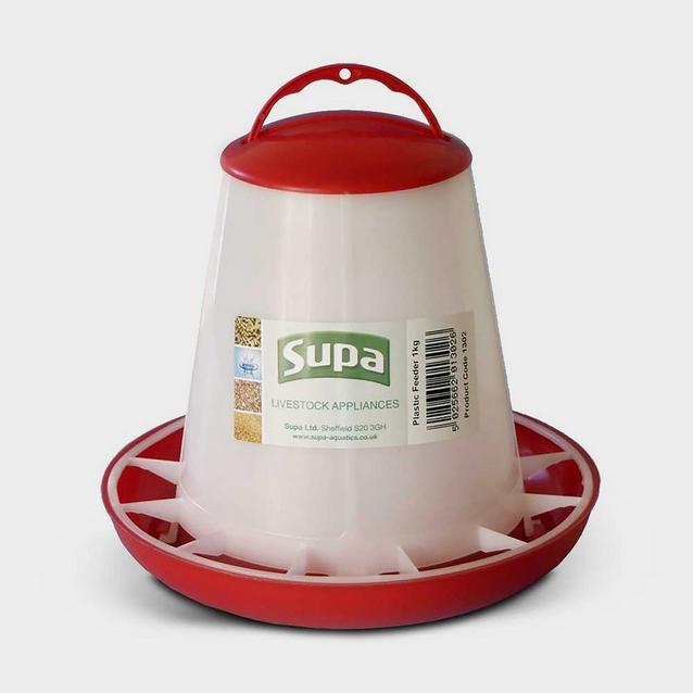 Red Generic Supa Poultry Feeder Red/White image 1