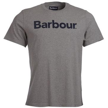 Grey Barbour Mens Logo Tee Grey Marl