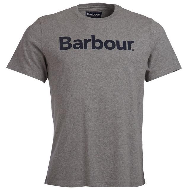 Grey Barbour Mens Logo Tee Grey Marl image 1
