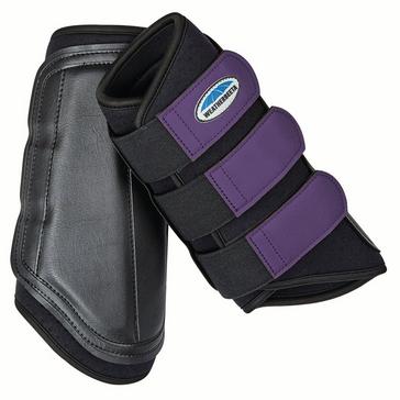 Black WeatherBeeta Single Lock Brushing Boots Black/Purple Penant 