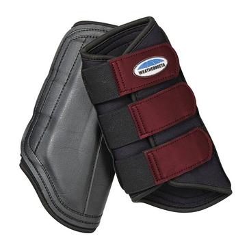 Red WeatherBeeta Single Lock Brushing Boots Black/Maroon
