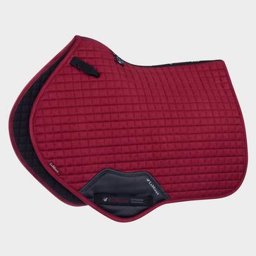 Red LeMieux ProSport Suede Close Contact Square Saddle Pad Mulberry