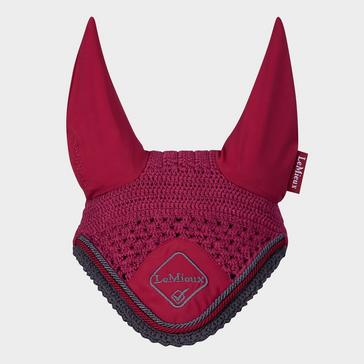 Red LeMieux Classic Lycra Fly Hood Mulberry/Grey 