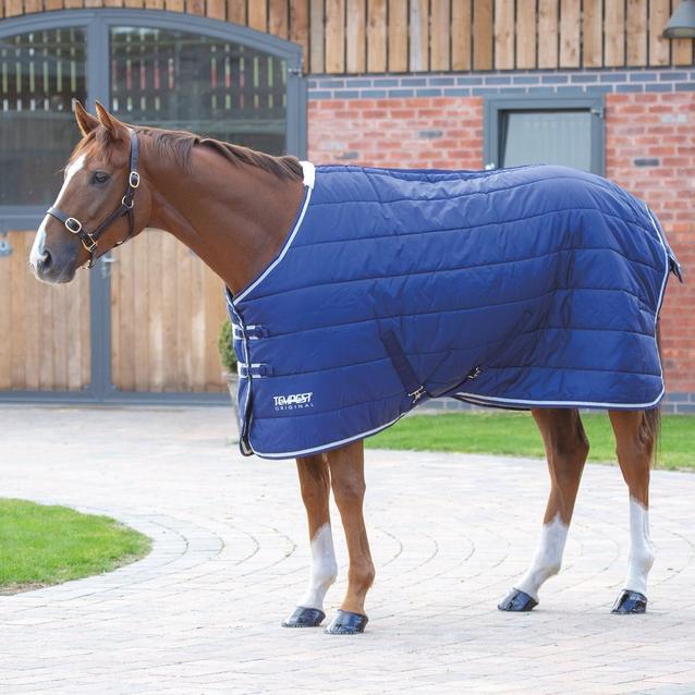  Shires Tempest 200g Medium Weight Standard Neck Stable Rug Navy image 1