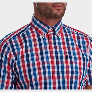 Red Barbour Mens Gingham 20 Short Sleeve Tailored Shirt Red