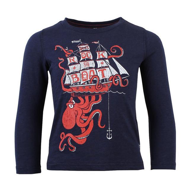Blue Joules Boys Action Long Sleeve T-Shirt Navy Octopus image 1