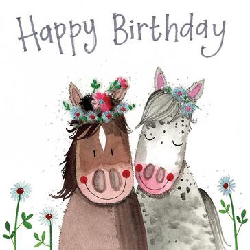  Alex Clark Birthday Horses Card