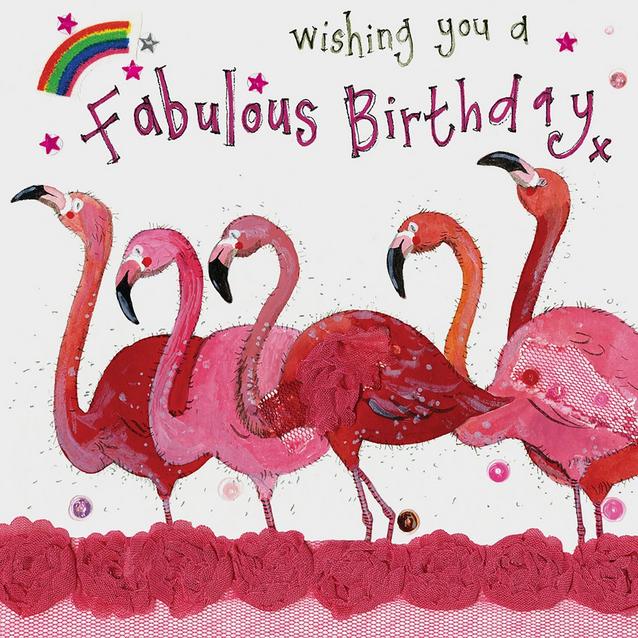  Alex Clark Sparkle Card Pretty Flamingos image 1