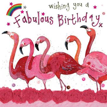  Alex Clark Sparkle Card Pretty Flamingos