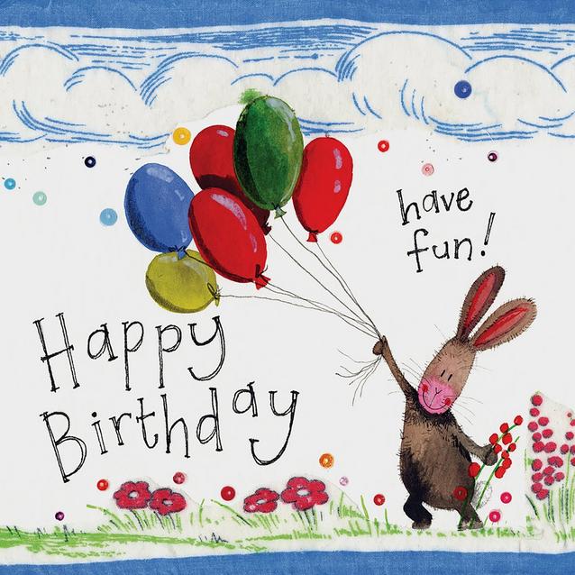  Alex Clark Sparkle Card Rabbit Balloons  image 1
