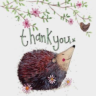Sparkle Card Thank You Hedgehog