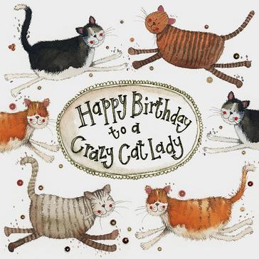 Multi Alex Clark Little Sparkle Card Crazy Cat Lady