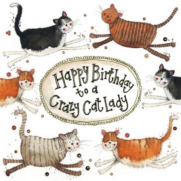  Alex Clark Little Sparkle Card Crazy Cat Lady