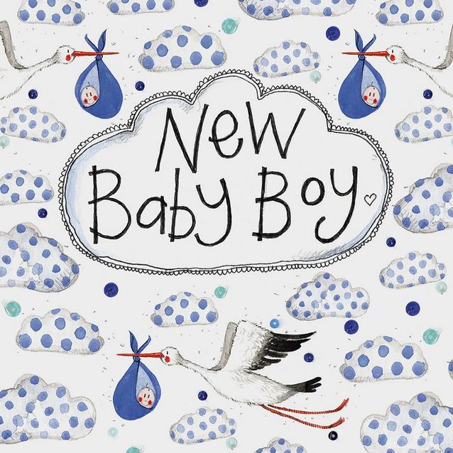  Alex Clark Little Sparkle Card Stork New Baby Boy image 1