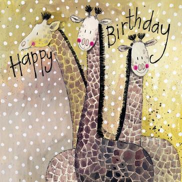  Alex Clark Birthday Card Three Giraffes
