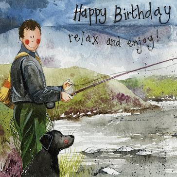  Alex Clark Birthday Card Gone Fishing 