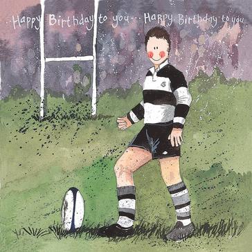 Multi Alex Clark Birthday Card Rugby