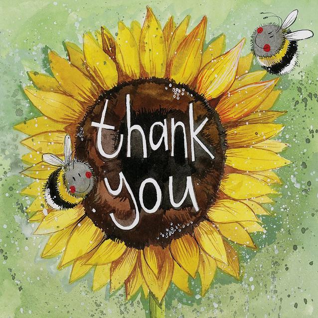  Alex Clark Thank You Card Sunflower  image 1