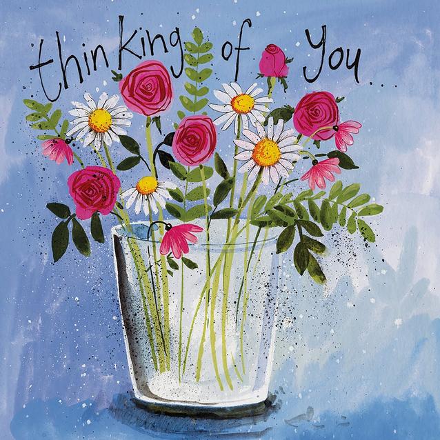  Alex Clark Thinking Of You Card Vase Of Flowers image 1