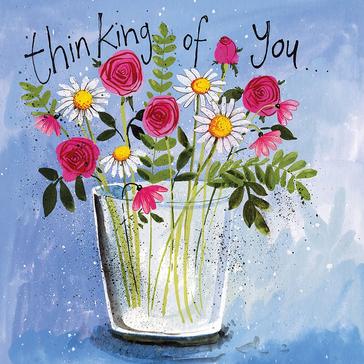  Alex Clark Thinking Of You Card Vase Of Flowers 