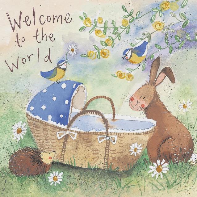  Alex Clark New Baby Card Welcome To The World Bunny image 1