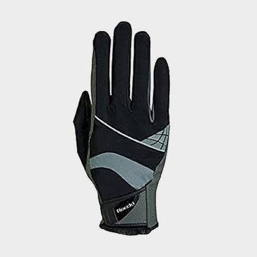 Black Roeckl Montreal Riding Gloves Black/Grey