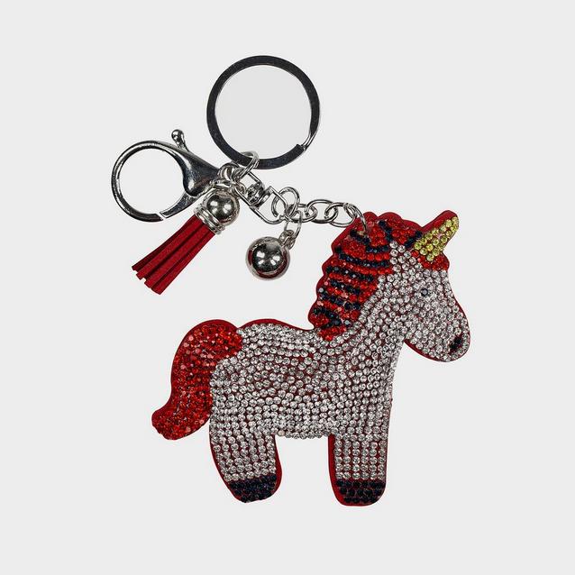 Red Horze Sparkly Pony Keychain Red/Silver image 1