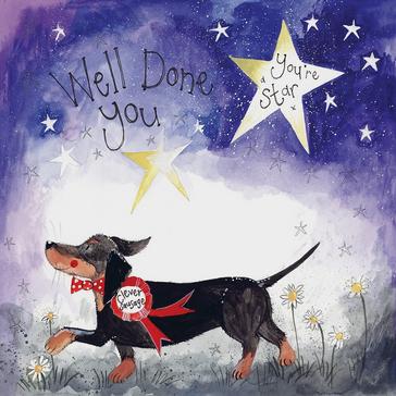 Multi Alex Clark Starlight Sausage Dog Congratulations Card