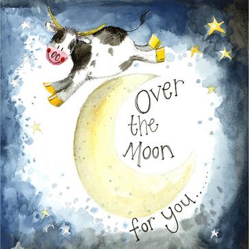  Alex Clark Moon & Starlight Cow Card