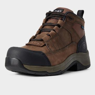 Brown Ariat Ladies Telluride Composite Toe Work Boots Distressed Brown