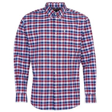 Red Barbour Mens Country Check 15 Regular Shirt Rich Red