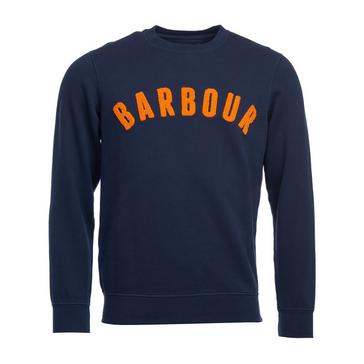 Blue Barbour Mens Prep Logo Crew Sweatshirt Navy