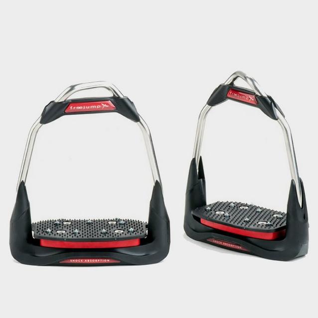 Red Freejump Adults AIR'S Inclined Grip Angled Eye Stirrups Red image 1